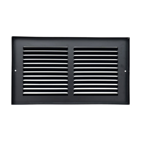 12 x 6-inch Black Steel baseboard return grille, rear view
