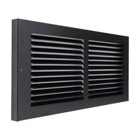Fits 14x6 Duct Opening | Steel Baseboard Return Air Grille by Handua | Vent Cover Grill | 7/8" Margin Turnback [Depth] to Fit Baseboard | Black | Outer Dimensions: 15.75"W X 7.75 "H