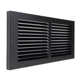 14"x6" Steel Baseboard Return Air Grille | Black | Outer Dimension: 15-3/4"W X 7-3/4"H