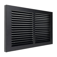 Fits 14x8 Duct Opening | Steel Baseboard Return Air Grille by Handua | Vent Cover Grill | 7/8" Margin Turnback [Depth] to Fit Baseboard | Black | Outer Dimensions: 15.75"W X 9.75 "H