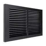 14"x8" Steel Baseboard Return Air Grille | Black | Outer Dimension: 15-3/4"W X 9-3/4"H