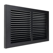 14 x 8-inch Black Steel baseboard return grille, angled view