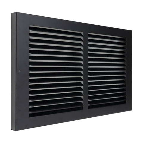 Fits 14x8 Duct Opening | Steel Baseboard Return Air Grille by Handua | Vent Cover Grill | 7/8" Margin Turnback [Depth] to Fit Baseboard | Black | Outer Dimensions: 15.75"W X 9.75 "H