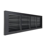 24"x6" Steel Baseboard Return Air Grille | Black | Outer Dimension: 25-3/4"W X 7-3/4"H