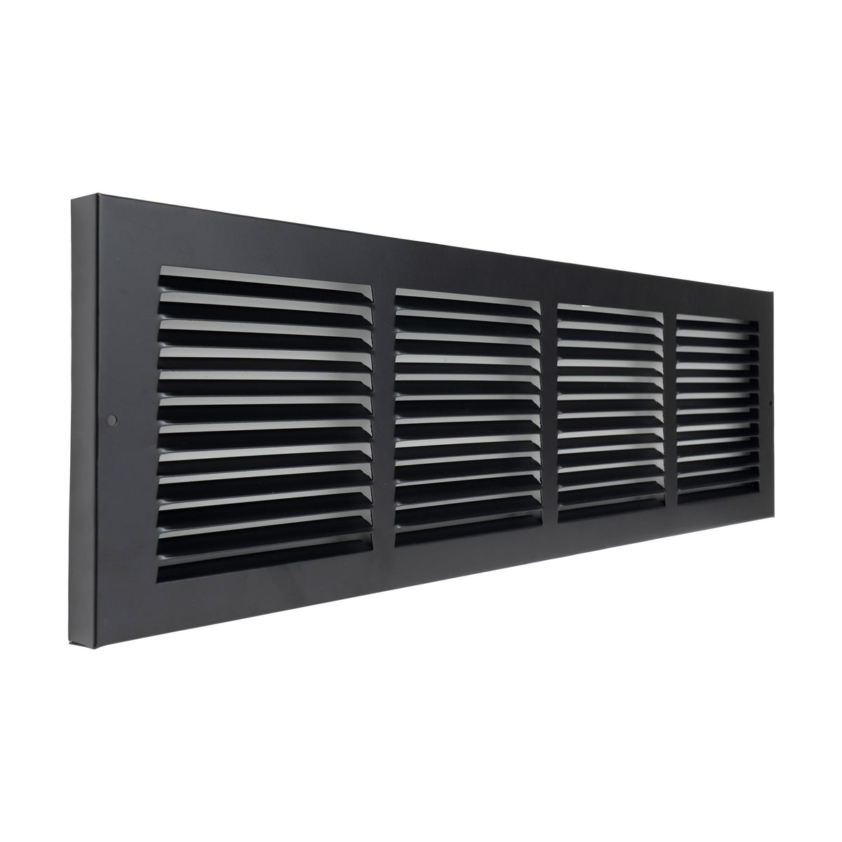 Fits 24x6 Duct Opening | Steel Baseboard Return Air Grille by Handua | Vent Cover Grill | 7/8" Margin Turnback [Depth] to Fit Baseboard | Black | Outer Dimensions: 25.75"W X 7.75 "H