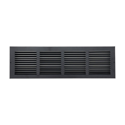 24"x6" Steel Baseboard Return Air Grille | Black | Outer Dimension: 25-3/4"W X 7-3/4"H