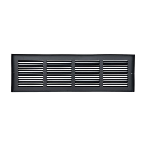 Fits 24x6 Duct Opening | Steel Baseboard Return Air Grille by Handua | Vent Cover Grill | 7/8" Margin Turnback [Depth] to Fit Baseboard | Black | Outer Dimensions: 25.75"W X 7.75 "H