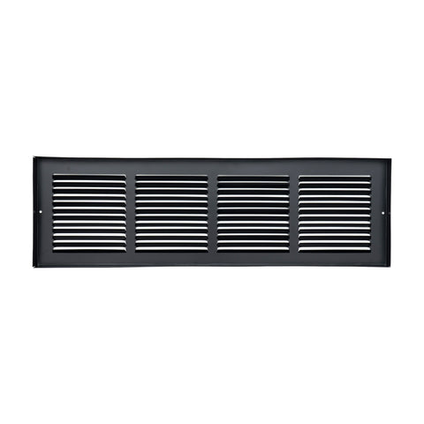 24 x 6-inch Black Steel baseboard return grille, rear view