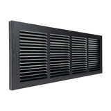 24"x8" Steel Baseboard Return Air Grille | Black | Outer Dimension: 25-3/4"W X 9-3/4"H