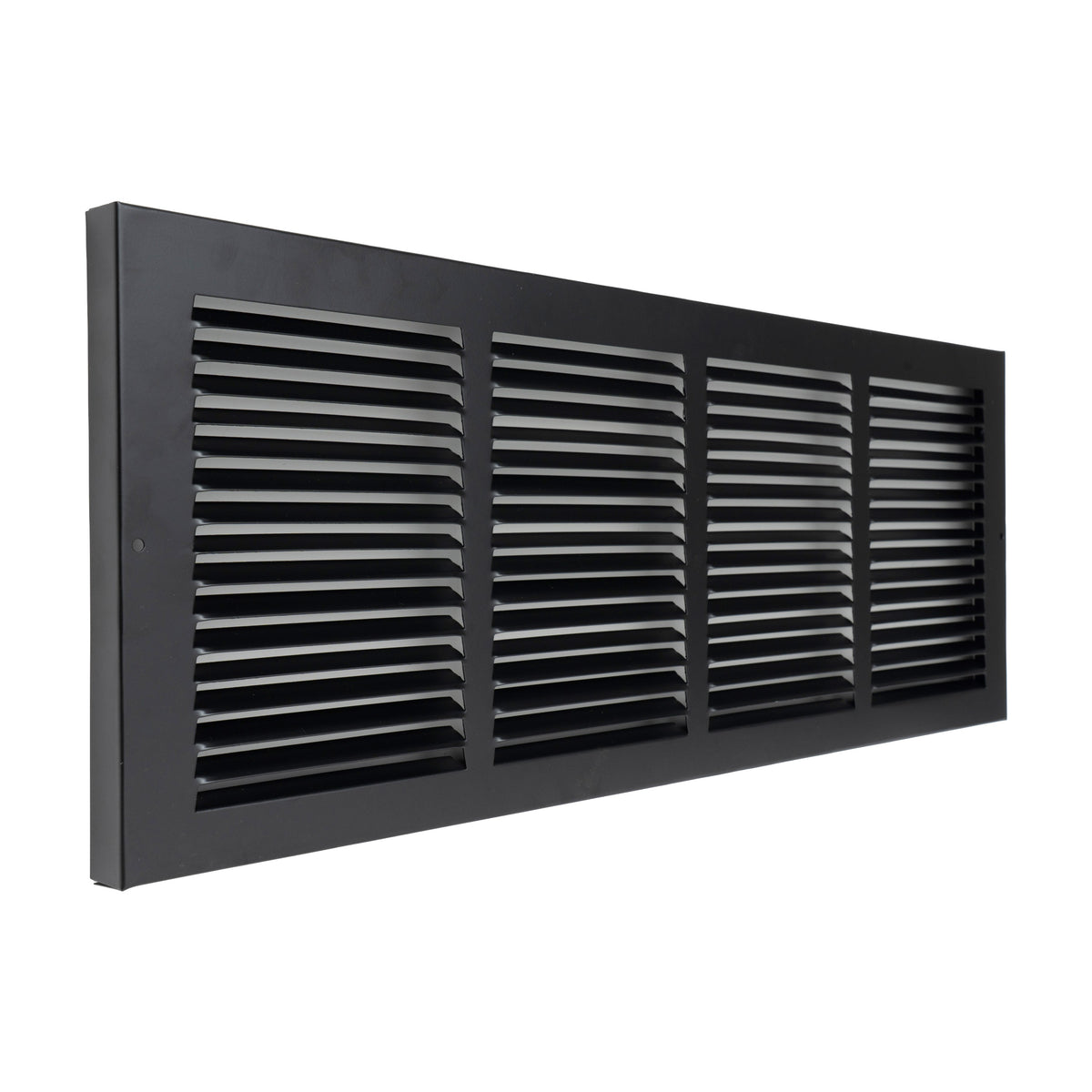 Fits 24x8 Duct Opening | Steel Baseboard Return Air Grille by Handua | Vent Cover Grill | 7/8" Margin Turnback [Depth] to Fit Baseboard | Black | Outer Dimensions: 25.75"W X 9.75 "H