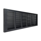 30"x8" Steel Baseboard Return Air Grille | Black | Outer Dimension: 31-3/4"W X 9-3/4"H