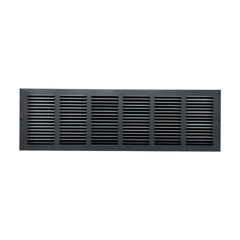 30"x8" Steel Baseboard Return Air Grille | Black | Outer Dimension: 31-3/4"W X 9-3/4"H