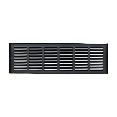 30"x8" Steel Baseboard Return Air Grille | Black | Outer Dimension: 31-3/4"W X 9-3/4"H