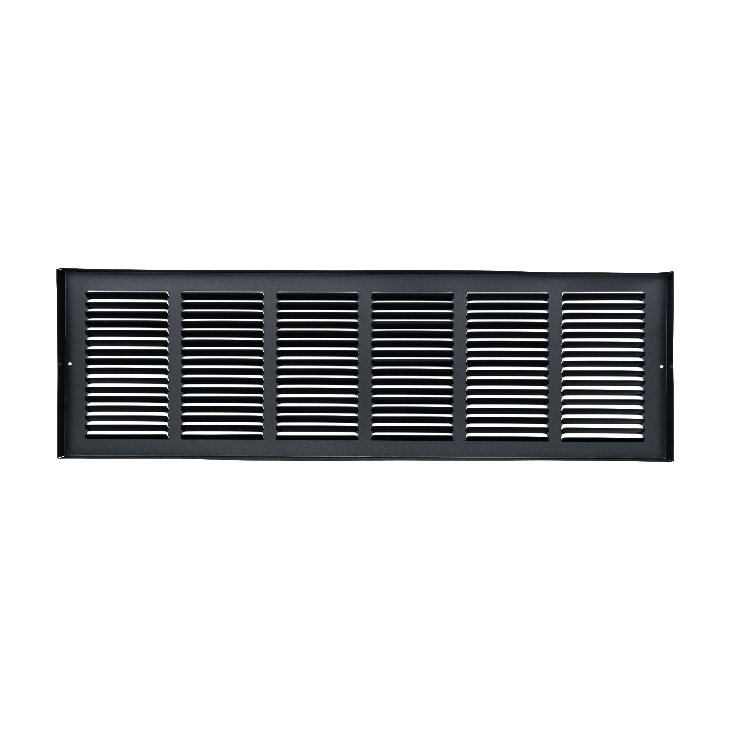 30 x 8-inch Black Steel baseboard return grille, rear view