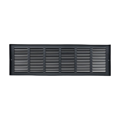 30 x 8-inch Black Steel baseboard return grille, rear view