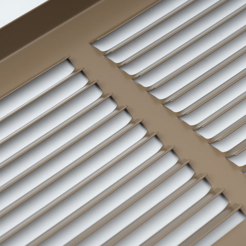 12 x 6-inch Brown Steel baseboard return grille, louver detail