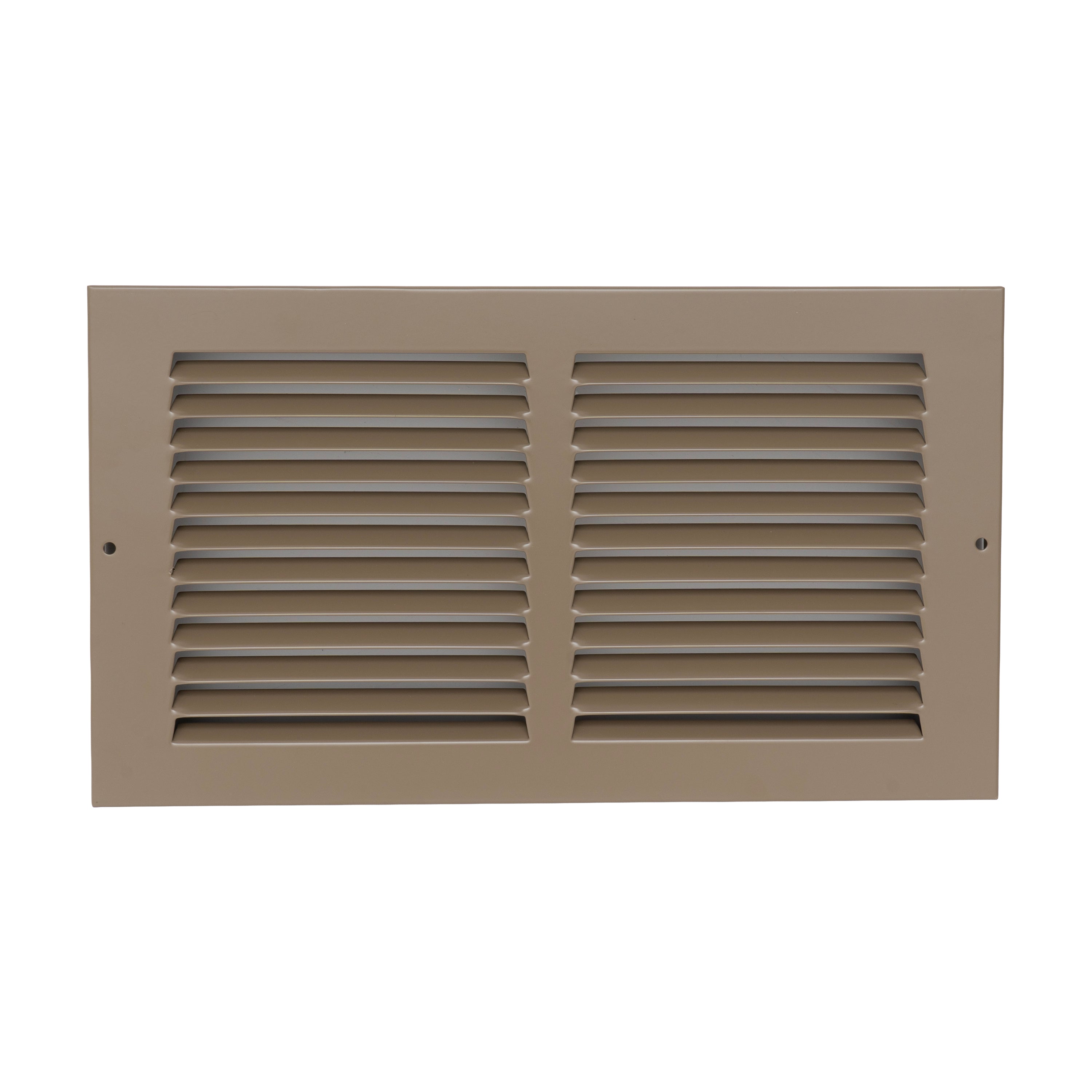 12 x 6-inch Brown Steel baseboard return grille, front view