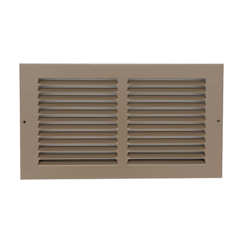 12 x 6-inch Brown Steel baseboard return grille, front view