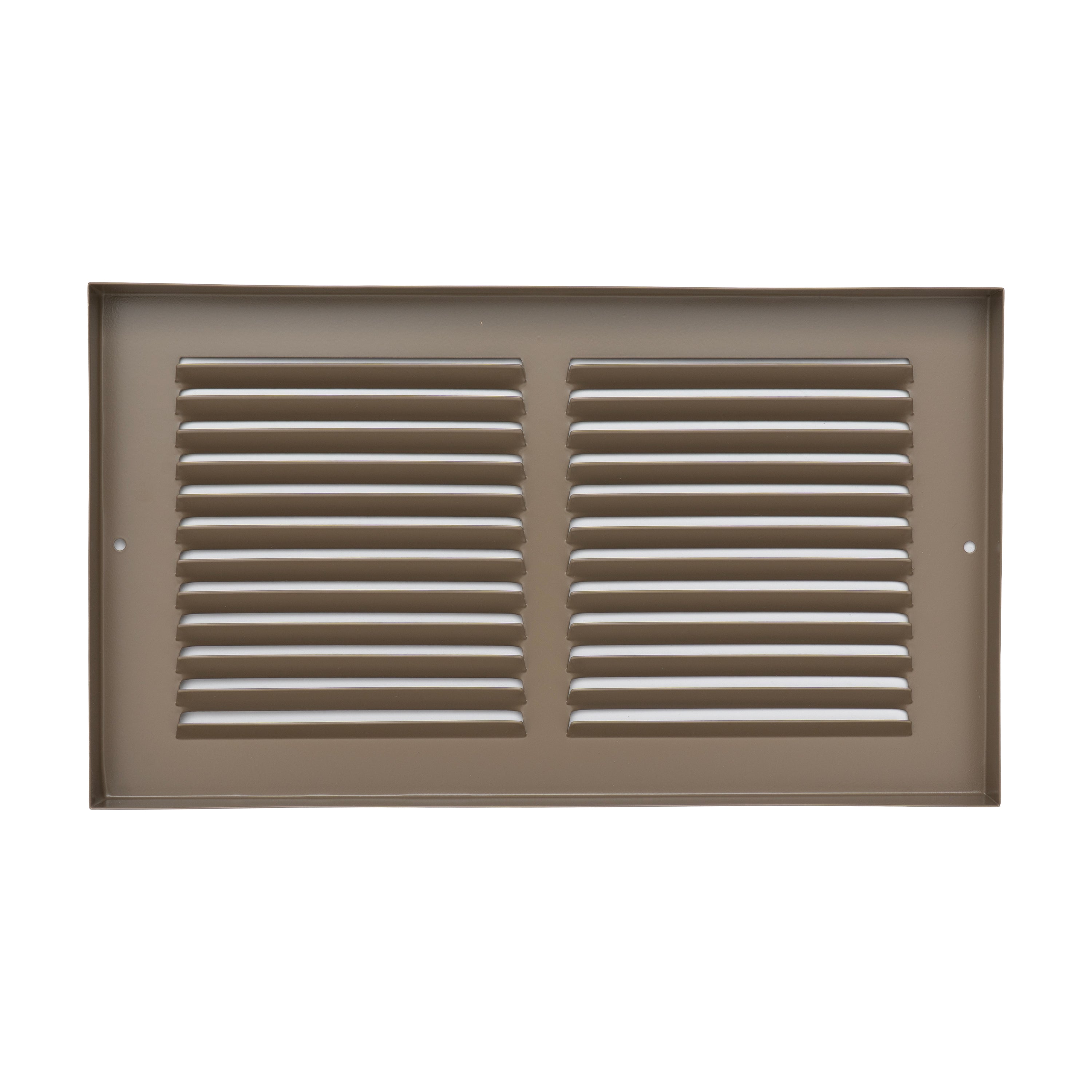 12 x 6-inch Brown Steel baseboard return grille, rear view