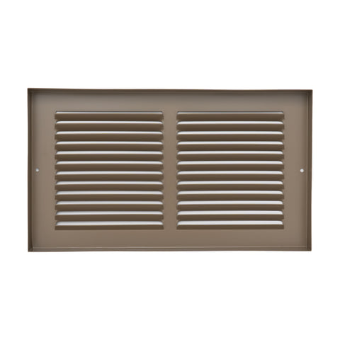 12 x 6-inch Brown Steel baseboard return grille, rear view