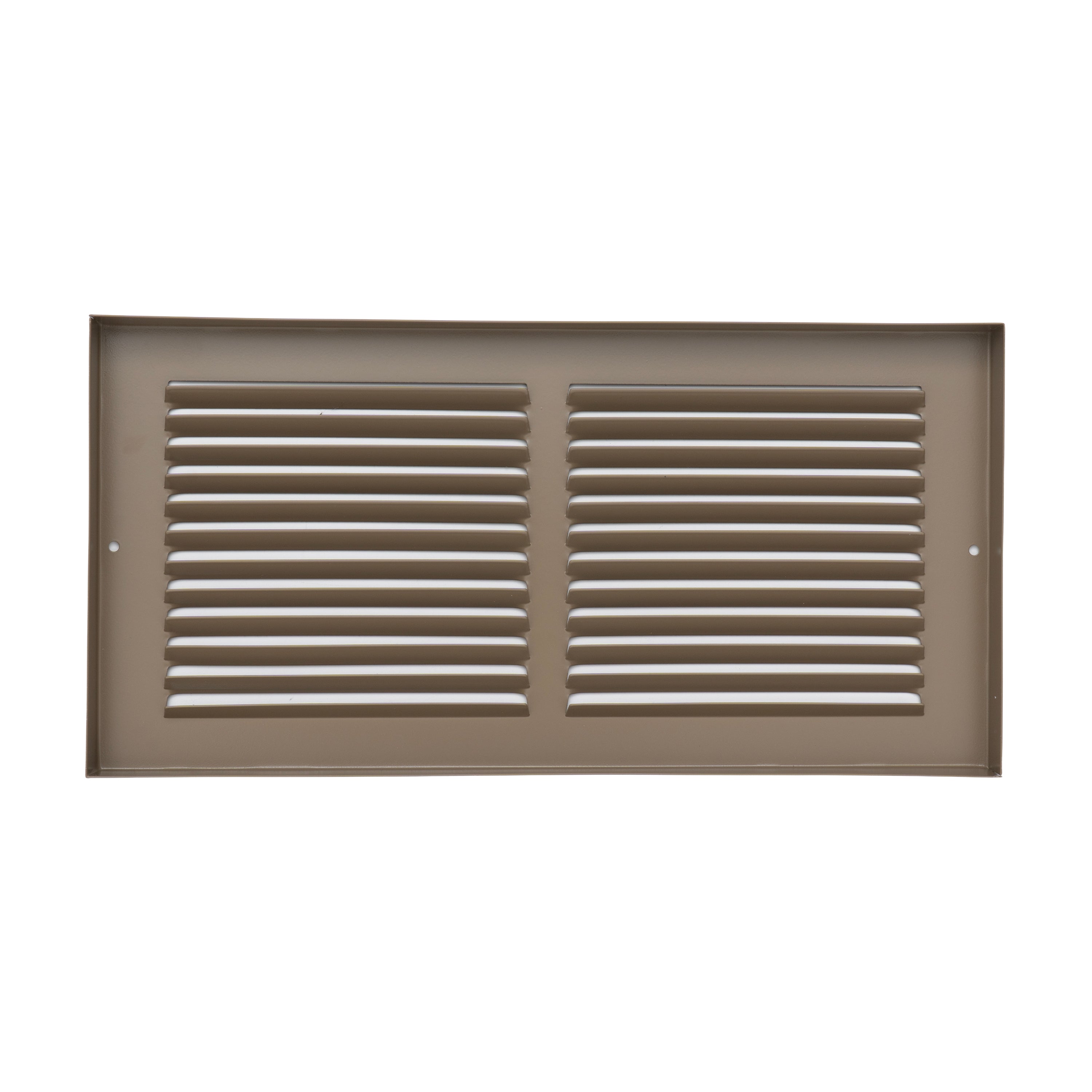 14 x 6-inch Brown Steel baseboard return grille, rear view