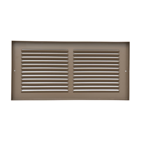 14 x 6-inch Brown Steel baseboard return grille, rear view