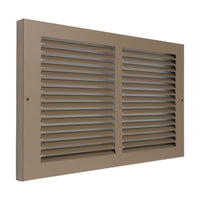 Fits 14x8 Duct Opening | Steel Baseboard Return Air Grille by Handua | Vent Cover Grill | 7/8" Margin Turnback [Depth] to Fit Baseboard | Brown | Outer Dimensions: 15.75"W X 9.75 "H