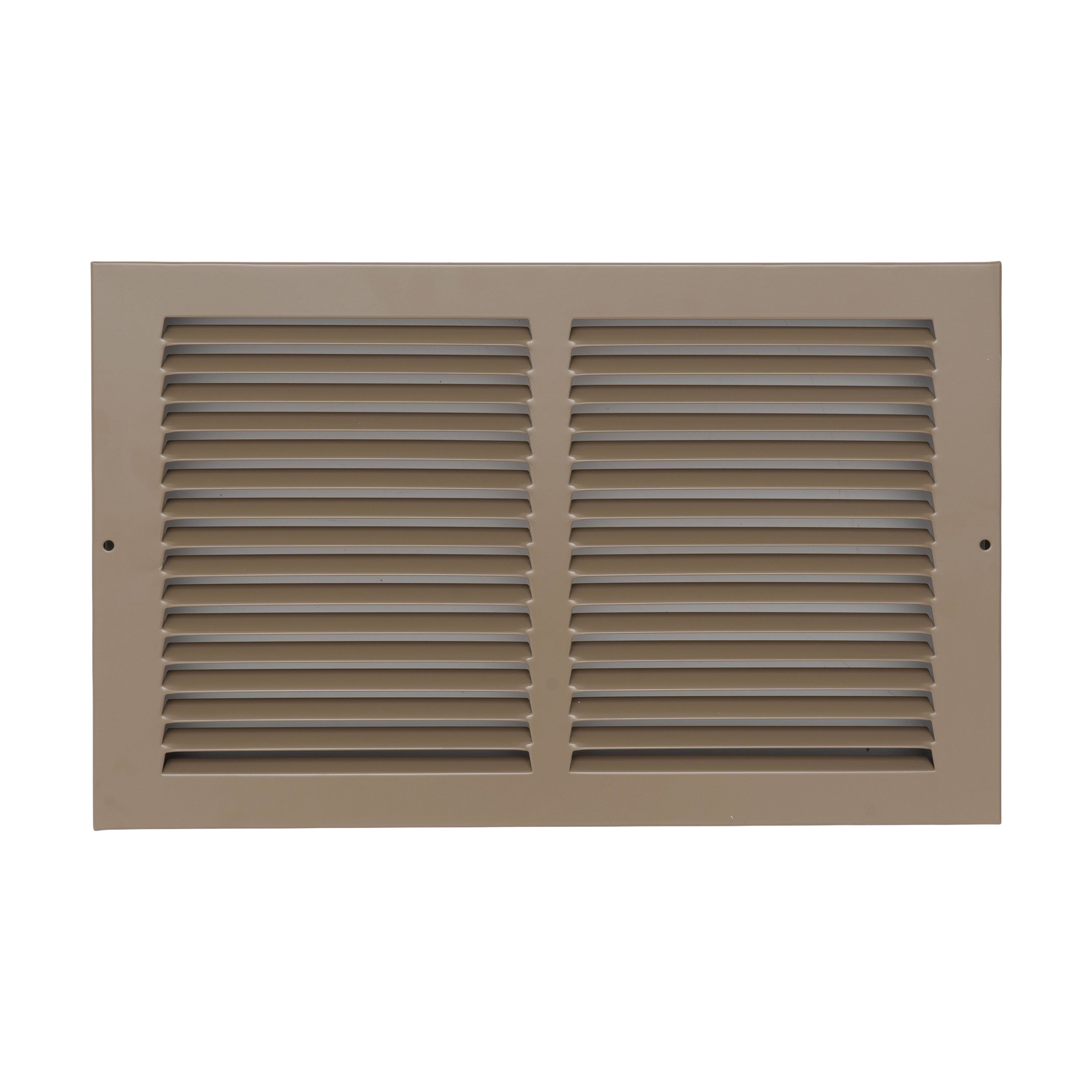 14 x 8-inch Brown Steel baseboard return grille, front view