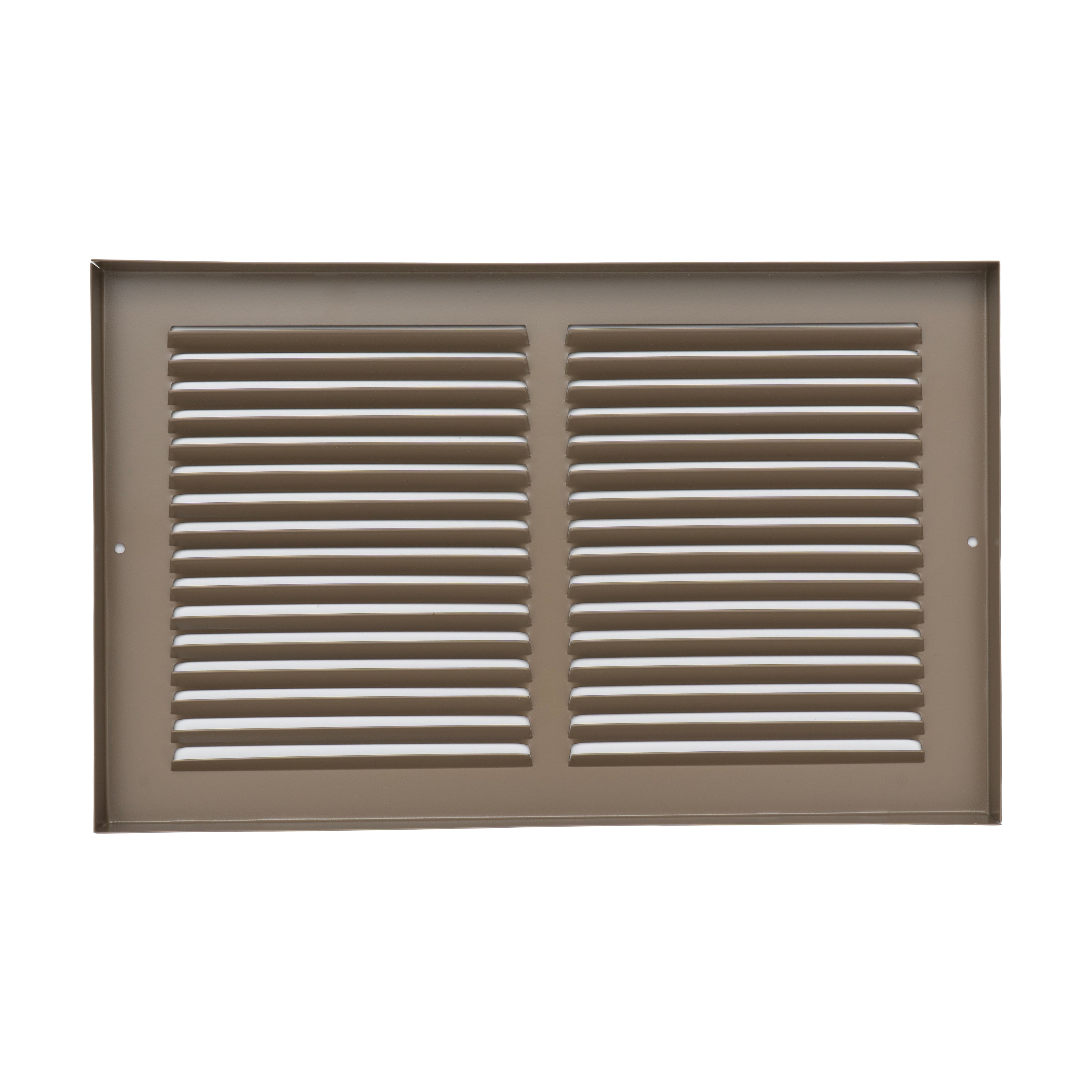 14 x 8-inch Brown Steel baseboard return grille, rear view