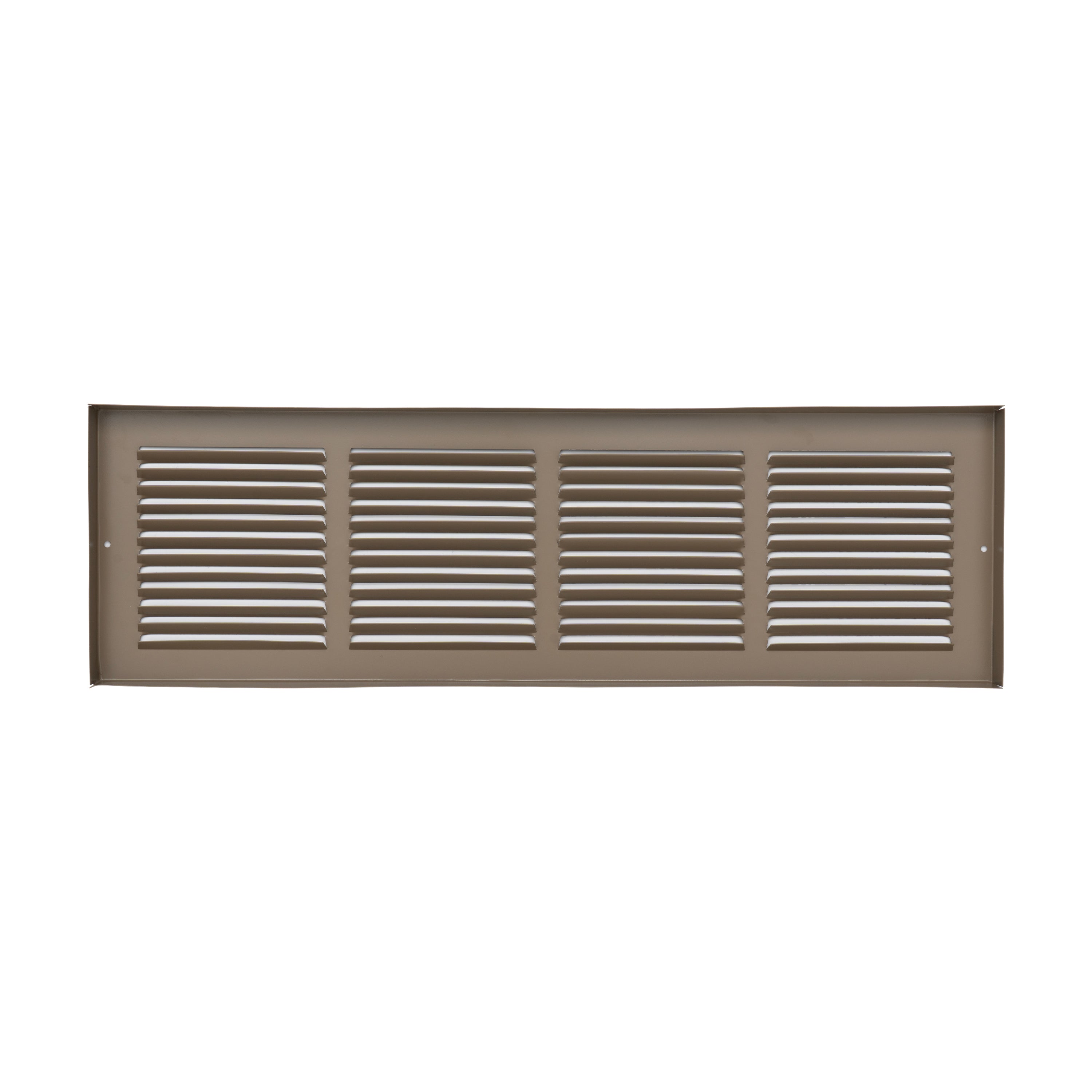 24 x 6-inch Brown Steel baseboard return grille, rear view