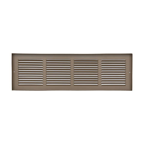 24 x 6-inch Brown Steel baseboard return grille, rear view