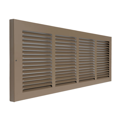 Fits 24x8 Duct Opening | Steel Baseboard Return Air Grille by Handua | Vent Cover Grill | 7/8" Margin Turnback [Depth] to Fit Baseboard | Brown | Outer Dimensions: 25.75"W X 9.75 "H
