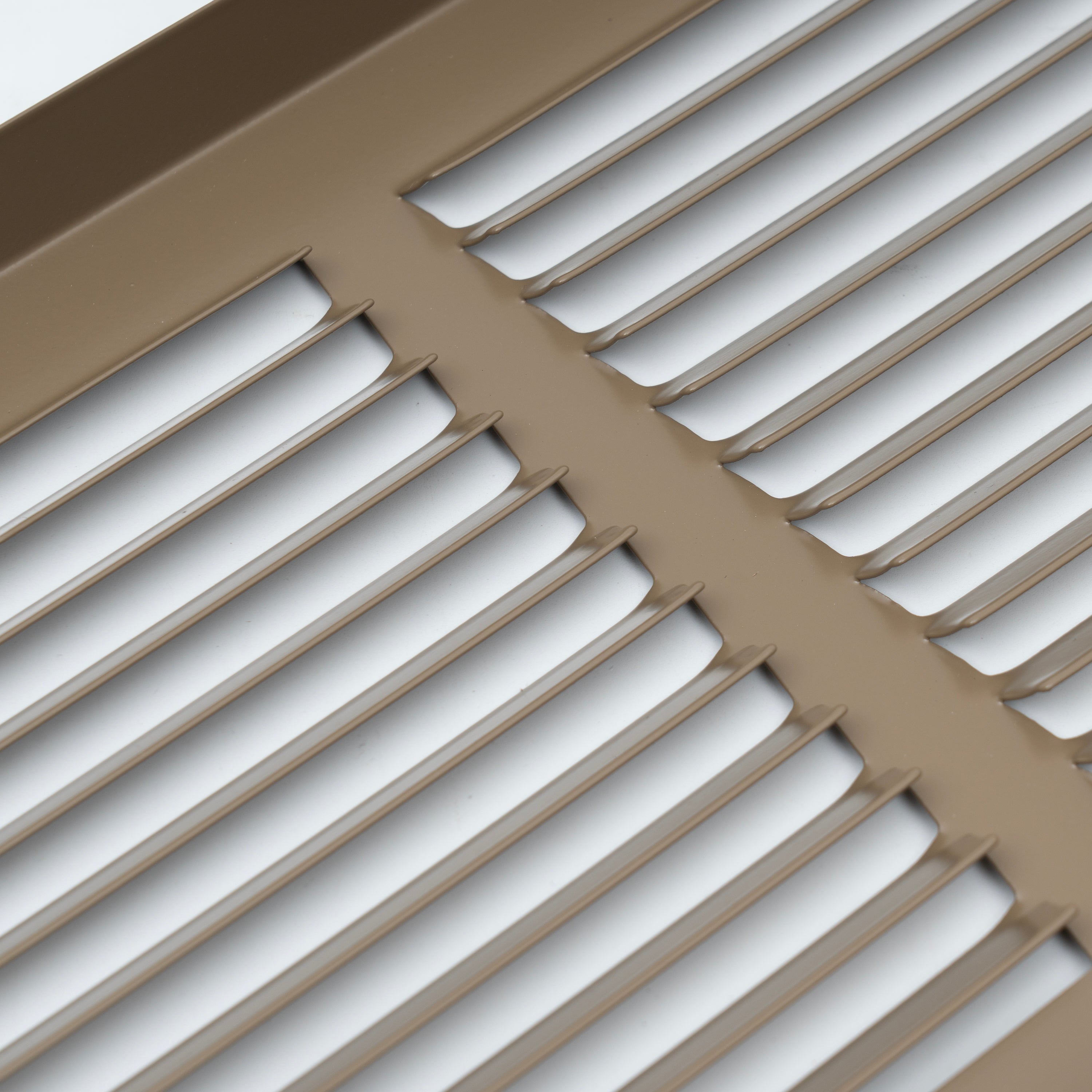 24 x 8-inch Brown Steel baseboard return grille, louver detail