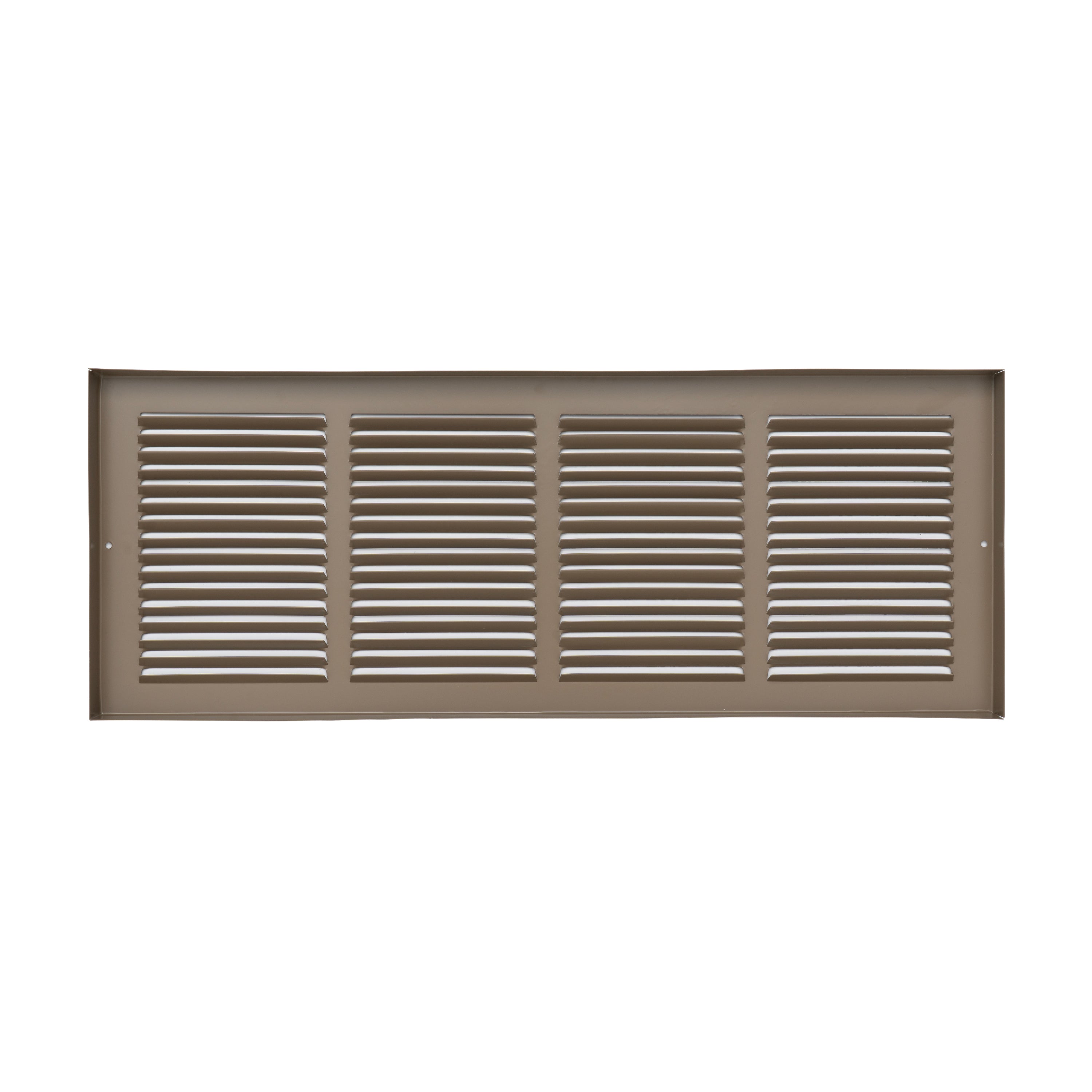 24 x 8-inch Brown Steel baseboard return grille, rear view