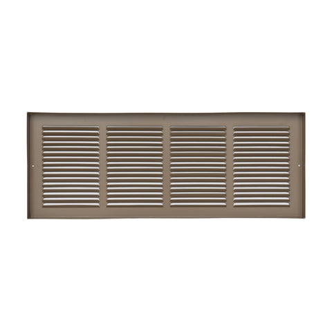 24 x 8-inch Brown Steel baseboard return grille, rear view