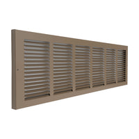 Fits 30x8 Duct Opening | Steel Baseboard Return Air Grille by Handua | Vent Cover Grill | 7/8" Margin Turnback [Depth] to Fit Baseboard | Brown | Outer Dimensions: 31.75"W X 9.75 "H