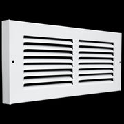 12 x 4-inch White Steel baseboard return grille, angled view