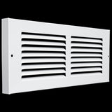 12"x4" Steel Baseboard Return Air Grille | White | Outer Dimension: 13-3/4"W X 5-3/4"H