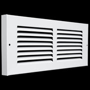 12 x 4-inch White Steel baseboard return grille, angled view