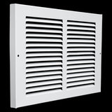 12x8 White Steel Baseboard Return Air Grille, 7/8" Turnback Depth