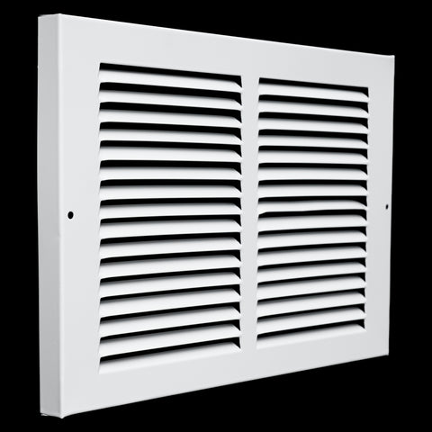 12"x8" Steel Baseboard Return Air Grille | White | Outer Dimension: 13-3/4"W X 9-3/4"H