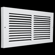 14 x 6-inch White Steel baseboard return grille, angled view
