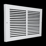 14x8 White Steel Baseboard Return Air Grille, 7/8" Turnback Depth