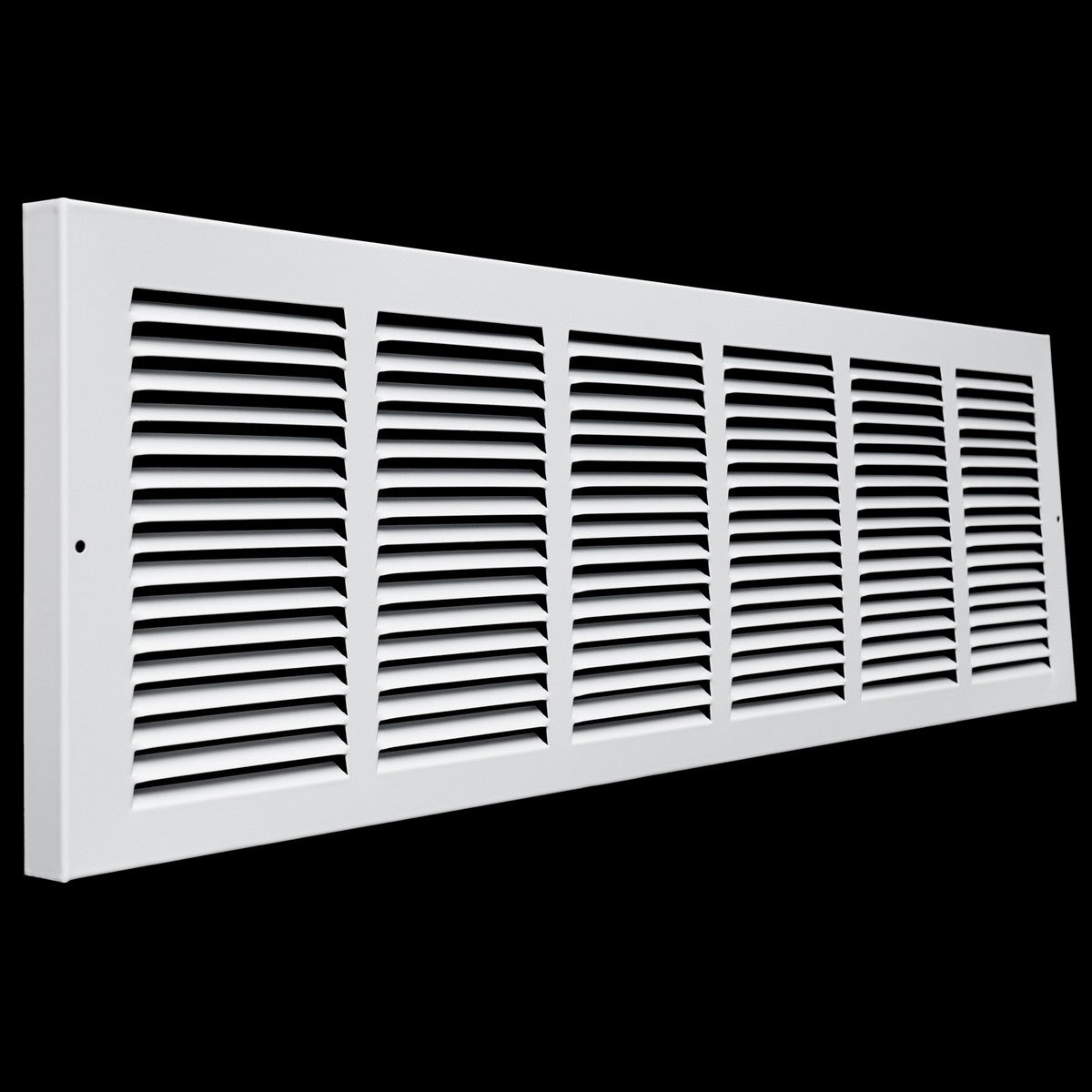 30"x8" Steel Baseboard Return Air Grille | White | Outer Dimension: 31-3/4"W X 9-3/4"H