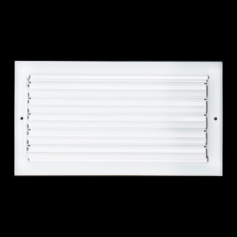 12 x 6-inch White Steel baseboard supply register, rear view