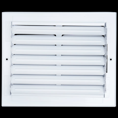 10"x8" 1-WAY Fixed Curved Blade Air Supply Diffuser | White | Outer Dimension: 11-3/4"W X 9-3/4"H