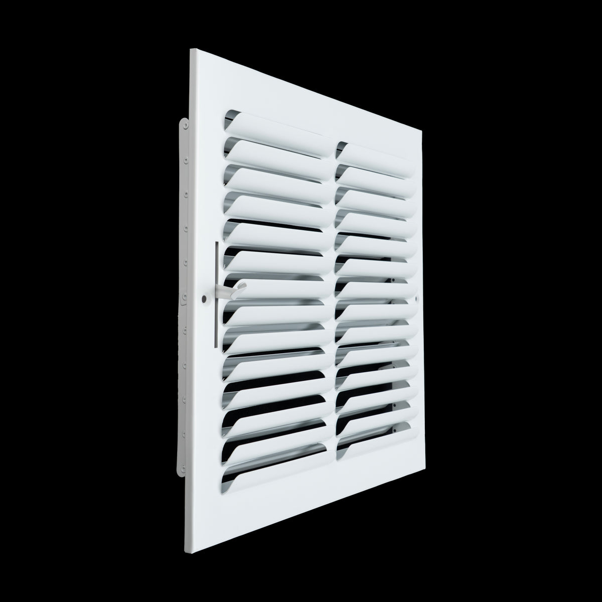12"x12" 1-WAY Fixed Curved Blade Air Supply Diffuser | White | Outer Dimension: 13-3/4"W X 13-3/4"H