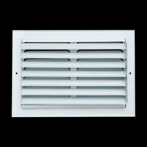12"x8" 1-WAY Fixed Curved Blade Air Supply Diffuser | White | Outer Dimension: 13-3/4"W X 9-3/4"H