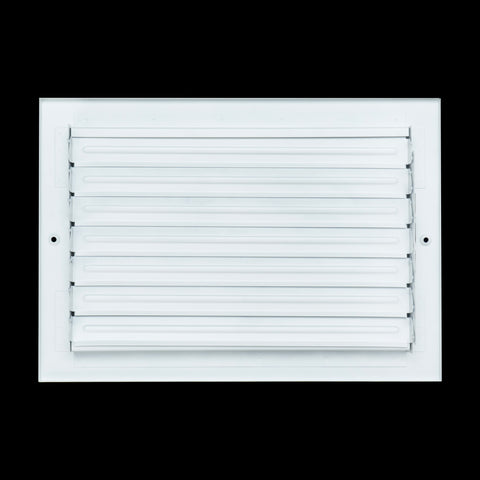 12"x8" 1-WAY Fixed Curved Blade Air Supply Diffuser | White | Outer Dimension: 13-3/4"W X 9-3/4"H