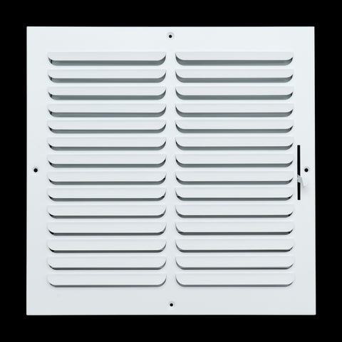 14"x14" 1-WAY Fixed Curved Blade Air Supply Diffuser | White | Outer Dimension: 15-3/4"W X 15-3/4"H